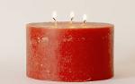 Pillar candle Rustic - rust (3-wick)