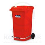 240L Plastic Waste Container with Pedal Color Red