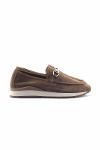 Tan Genuine Leather Sports Loafer Women's Shoes with Accessories