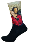 La Casa De Papel Mona Lisa Patterned Bottom Cotton Printed Socks