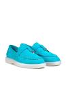 Turquoise Suede Comfort Loafer Women's Shoes