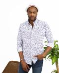 Floral Patterned Long Sleeve Slimfit Men's Shirt