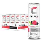 CELSIUS Raspberry Acai Green Tea Non-Carbonated Fitness Drink, Zero Sugar, 12oz