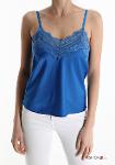 Lace-trimmed cami top