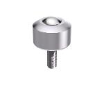 Solid ball caster MINI without collar, threaded pin, conical