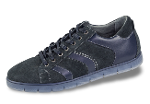 Dark blue men's sports shoes made of natural suede...