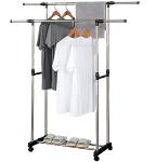 Herzberg HG-03251: Adjustable Double Rod Rolling Clothing 