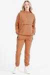 Hooded oversize tracksuit set - cinnamon