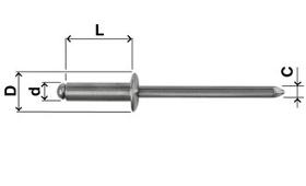 Standard Rivets Dome Head - Steel / Steel