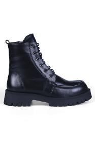Black Leather Daily Genuine Leather Boots Women's Boots