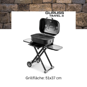 Guruss Travel-X wood grill mobile grill with grill grate