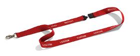 Textile lanyard 20 'VISITOR' with carabiner, DURABLE