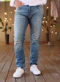 Men's Skinny Slim Fit Ripped Distressed Stretch Jeans Pants