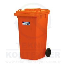 240L Plastic Waste Container with Pedal Color Orange