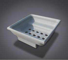 Dross pan with drain holes for aluminum recycling industry