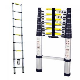 Herzberg HG-5260: Aluminum Telescopic Ladder with Anti Slip Footing - 2.6M