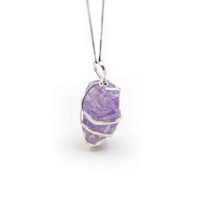 Rough Gemstone Pendant Amethyst Wrap