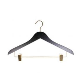 50 black wooden hanger with golden clips