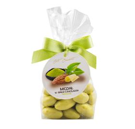Almond in white chocolate with matcha 100g