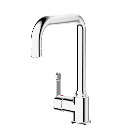 Single-lever sink mixer without movable spout