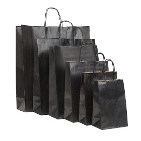Paper Bag Black Twisted Premium
