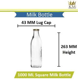 Square Glass Milk Bottle