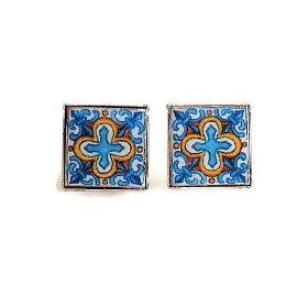 PILAR - TURQUOISE MEXICAN TILE EARRINGS