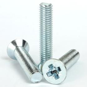 M4 x 10mm Countersunk Pozi Machine Screws Bright Zinc Plated