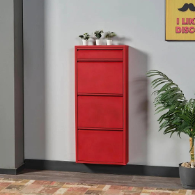 Gowoll shoe cabinet (3+1 flaps red)