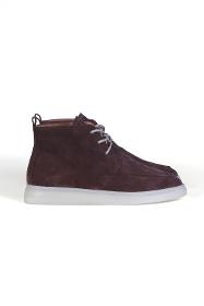 Burgundy Genuine Suede Leather Comfort Daily Lace-Up Women's Boots