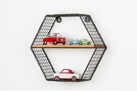 Hexagon coil wall shelf