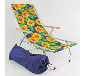 Deckchair foldable into a bag - sunflower 120 kg