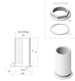 10103/2/1 - 1"1/4 Drain, external diameter 41,6, height 75, without conical