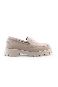 Beige Leather Comfort Loafer Shoes