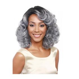 New Fashion Black To Grey Curly Women Party Wigs