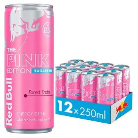 Red Bull The Pink Edition Sugarfree Energy Drink 12x 250ml