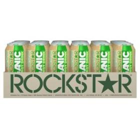 (24 Cans) Rockstar Organic Energy Drink, Island Fruit Flavor, 16 fl oz