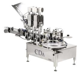 Cap crimping and labelling machine