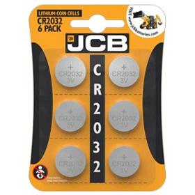 JCB CR2032 Lithium Coin Cell, Pack of 6