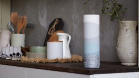 Handpainted Glass Vase for Flowers | Cylinder Vase | Interior Design Home Decor