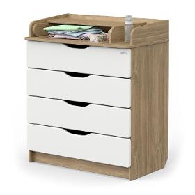 Baby changing table with chest of drawers