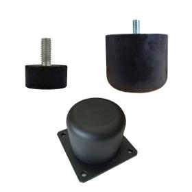 Cylindrical rubber buffer