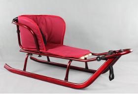 Maxi sled with footrests and mattress - maroon