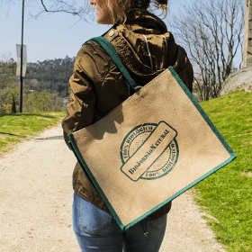 Jute Bags with Green Leaf