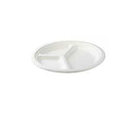 BIO Compostable 3-piece plate 23 x 20 cm - 125 pcs