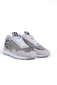 Gray White Suede Mesh Women's Sports Shoes
