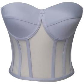 Gray Transparent Tie-Up Corset Bustier