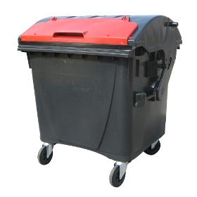 Plastic container 1100itres black and red VV