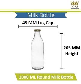 Round Glass Milk Bottle