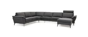 Amager Leather Corner Sofa with Chaise Lounge - Right